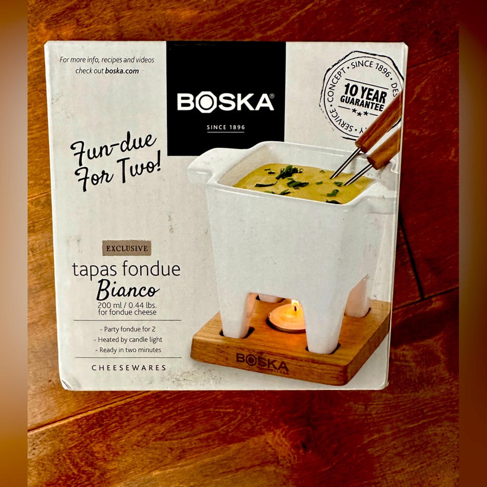 Boska Fondue for two♥️🧀🍫set- white- new never been used